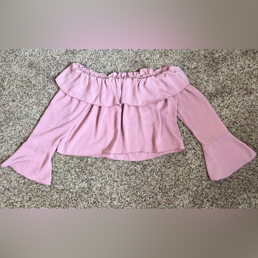 Off the shoulder bell sleeved top